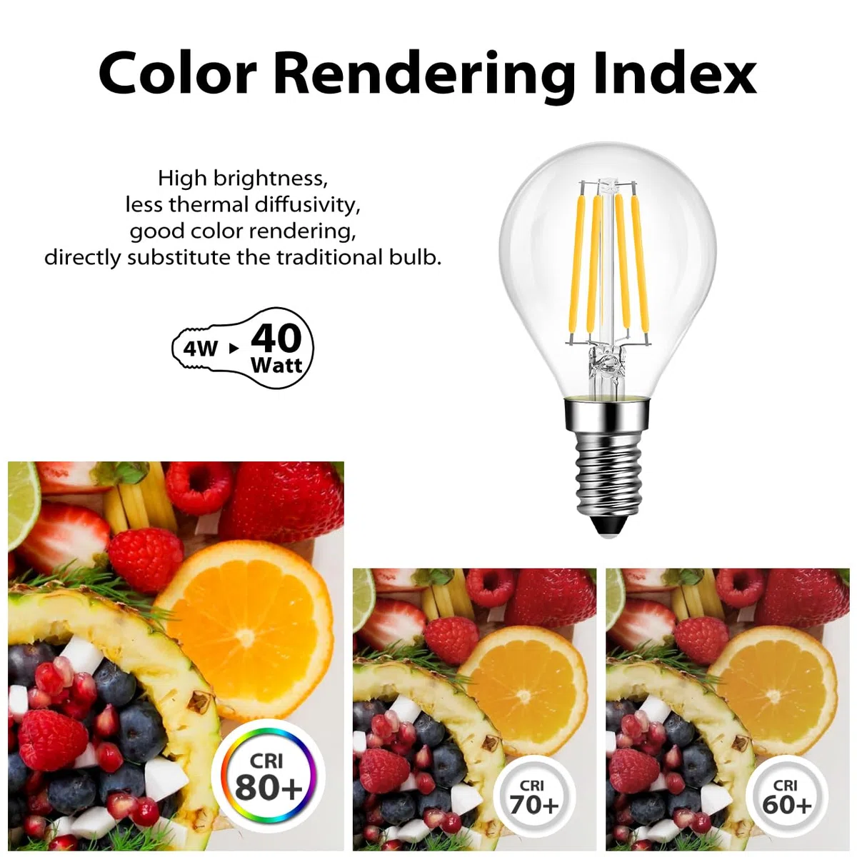 LVWIT Lampadine LED E14 Luce Calda 2700K, Lampadina 4W Equivalenti a 40W, 470LM, Lampadina LED Filamento G45 Stile Vintage Retrò, Risparmio Energetico, Non Dimmerabile, Pacco da 6 Unità