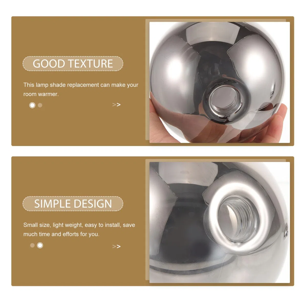 Gadpiparty Paralume Sferico in Vetro Fumé 4.72In Ricambio Per Lampadario G9 Paralume Decorativo Per Lampada a Sospensione Protezione Luce Diretta Per Interni Soggiorno Camera