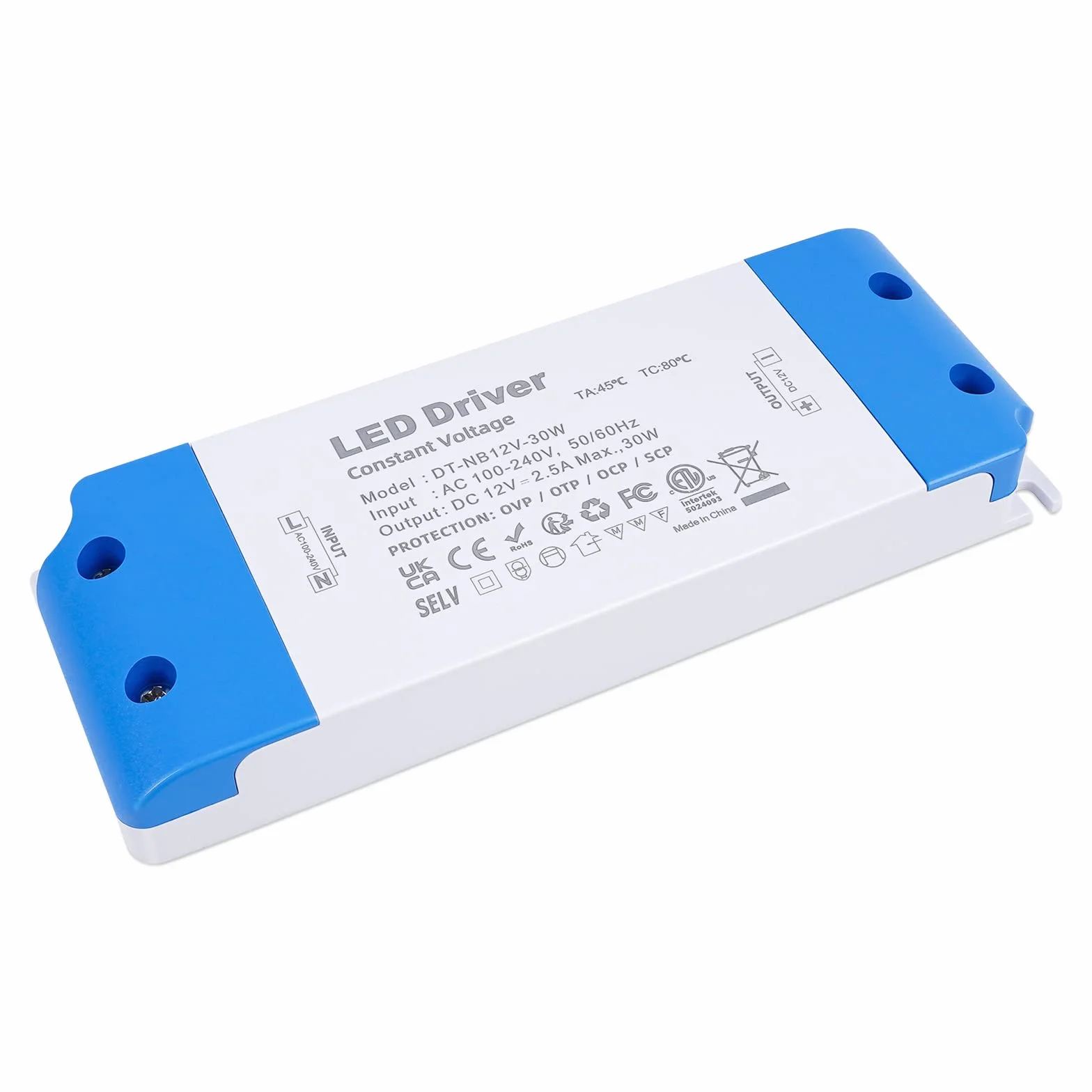 Trasformatore LED 12V, 30W Alimentatore LED AC 220V a 12 Volt DC 2.5A Tensione Costanten Driver, Ultra Sottile Stabilizzato Bassa Tensione per Striscia LED e Faretti Lampadine LED