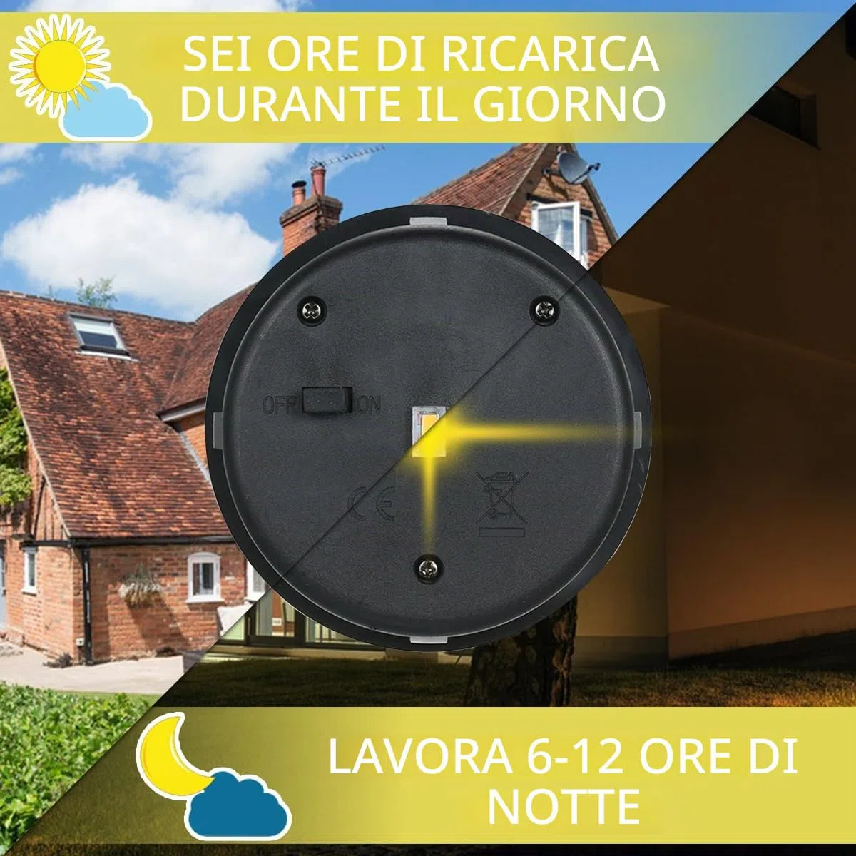 6 Pezzi Lampada Solare di Ricambio, Scatola Batteria Solare, Adatto Lampade a Sospensione Esterni, Giardino, Decorazione Cortile (luce bianca calda)