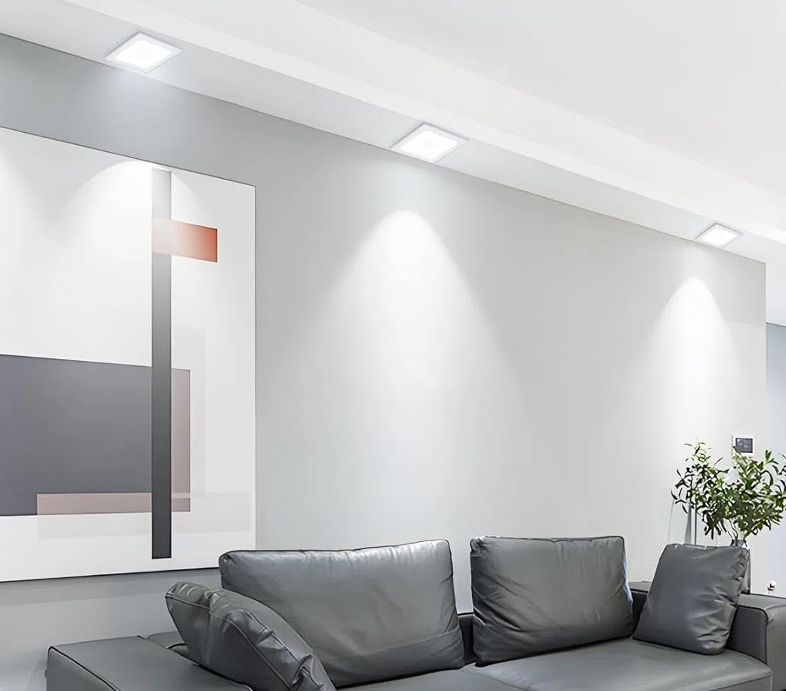3x Faretti Led da Incasso Quadrato luce Calda 3000k led integrati luci ultrasottili soffitto illuminazione interno. da Incasso Cartongesso (6 watt (11,5x11,5cm)) CW614-3-6W
