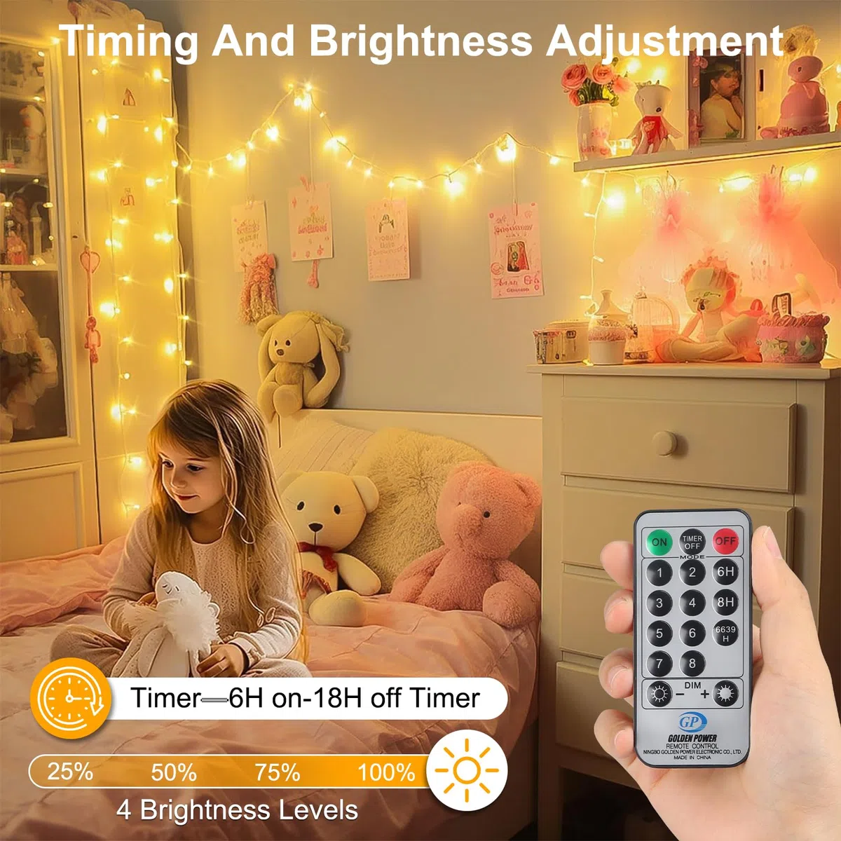 FairyGlim Catena di luci natalizie con telecomando, 50 m, 500 LED, impermeabile, per esterni, 8 modalità, ideale per giardini, feste, terrazze e balconi, decorazione festiva (bianco caldo)