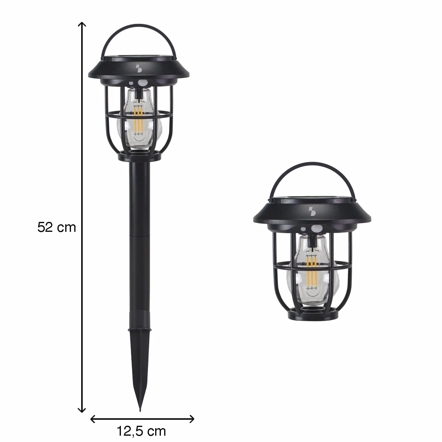 BEPER P207ILO106 Lampada Solare da Giardino con Sensore di Movimento – Luce Solare da Esterno con Picchetto e Manico, 3 Modalità di Illuminazione, Accensione Automatica, IP44