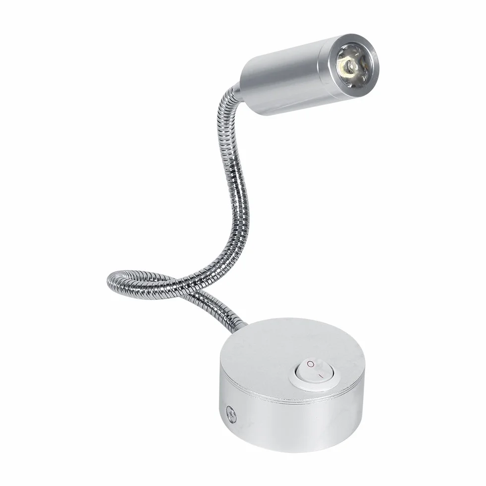 Lampada Letto LED, Letto Minimalista Lampada Lavoro Luce Dimmerabile Interruttore Testata Parete con Collo Cigno Flessibile per Testiere Home Office Studio Alberghi (6500 K Bianco - 3 W)