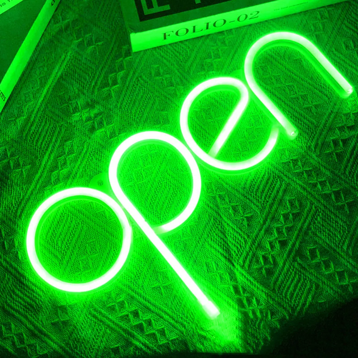 Open LED Neon Sign, Custom Open Neon Light Sign for Business Store, Bar, Cafe, Restaurant, Hotel, Party, Game Room Decoration (verde)