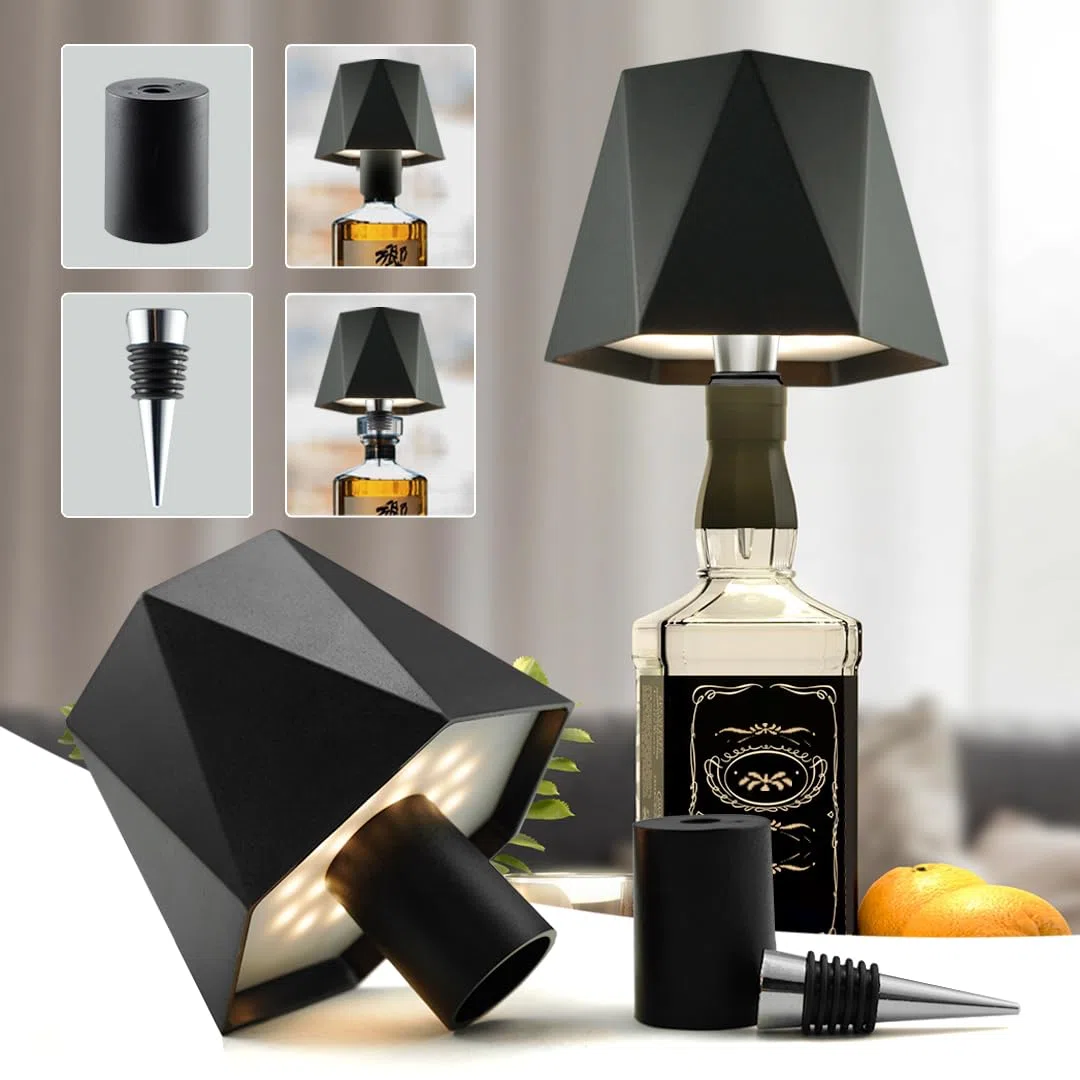 Lampada per Bottiglia Attacco Led Ricaricabile, Lampada per Collo di Bottiglia Batteria USB Senza Fili, luce per bottiglia IP54 Impermeabile per Tavolo, Festa, Hotel