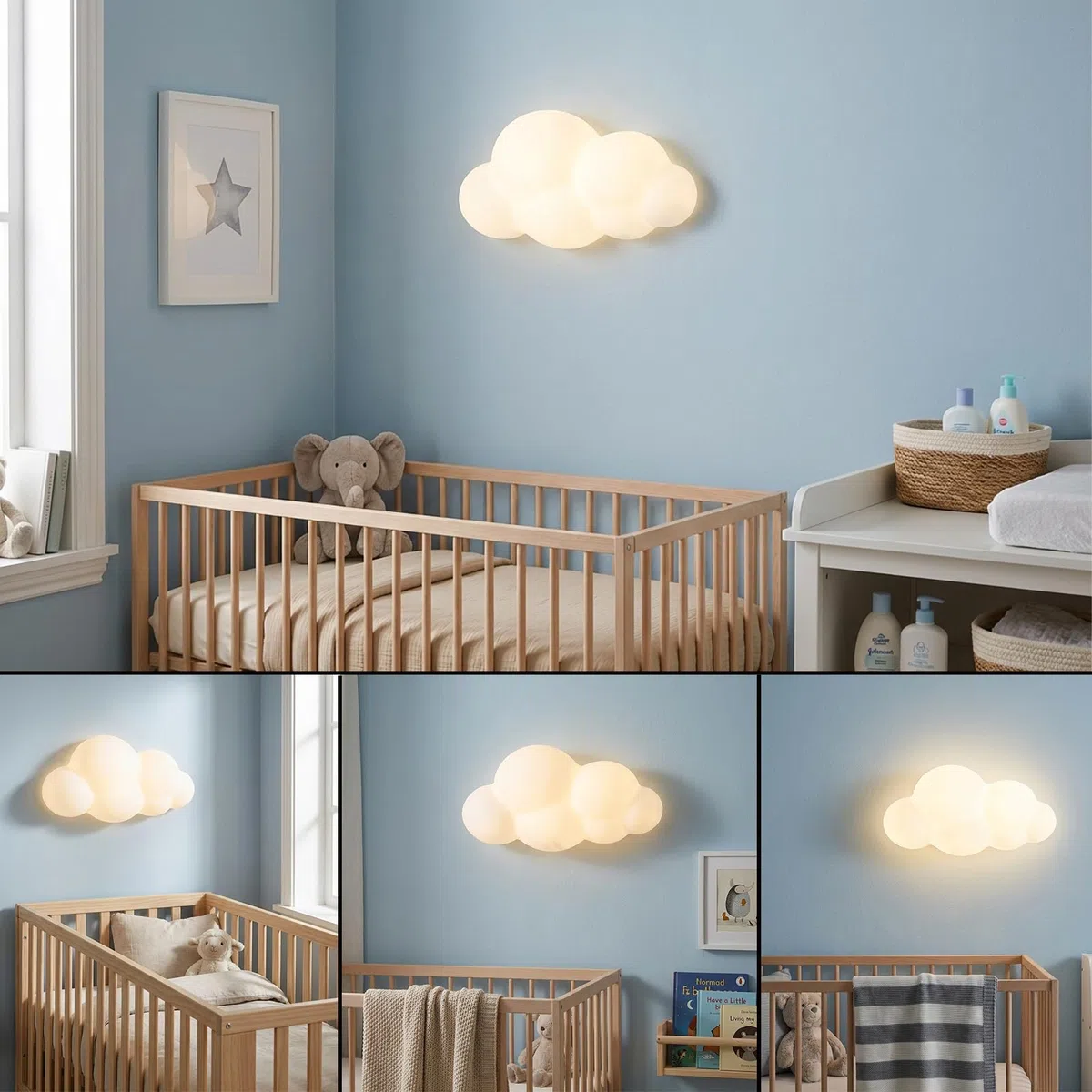 Alpinaluz Aplique da Parete LED per Bambini CLOUDY a Forma di Nuvola 3D in Policarbonato Bianco, 12W, Luce CCT Regolabile 3000K/4000K/6000K, Lampada Decorativa Moderna per Camera da Letto, Corridoio