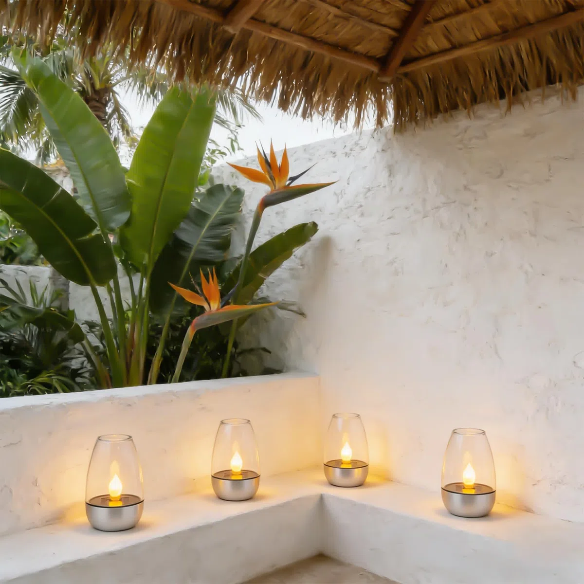 6 candele a LED a energia solare, per esterni, con fiamma a candela, per esterni, resistenti alle intemperie, per giardino, terrazza, balcone, decorazione, bianco caldo