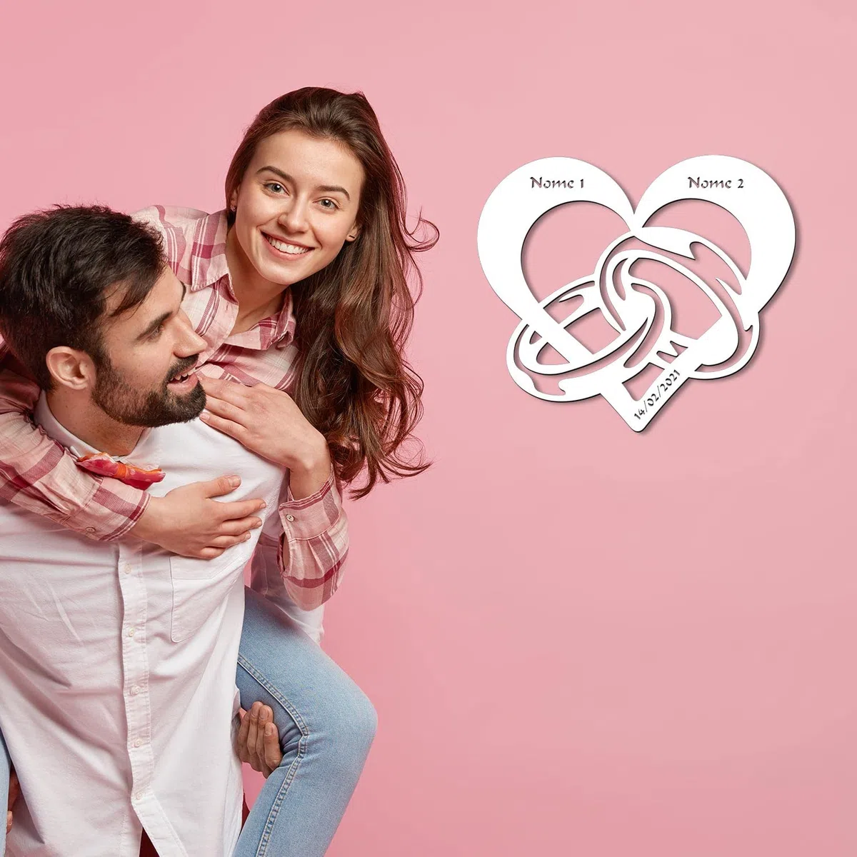 Schlummerlicht24 luce notturna"Anello d'amore" regalo con nome per ragazza o ragazzo, ideale per la prova d'amore per l'anniversario, fatto in legno a mano
