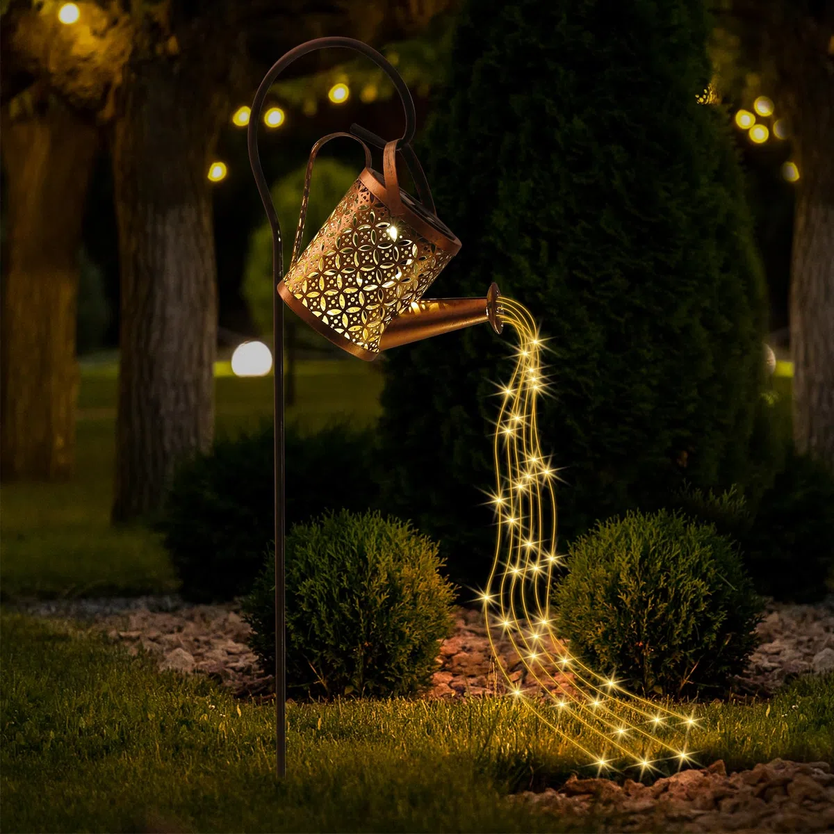 Comius Sharp Lanterne Solari da Esterno, Lampade Solari da Giardino in Metallo, IP65 Impermeabile Luci Solare da Giardino con Gancio da Pastore per Tavolo Prato Balcone Natale Giardini Decorazioni