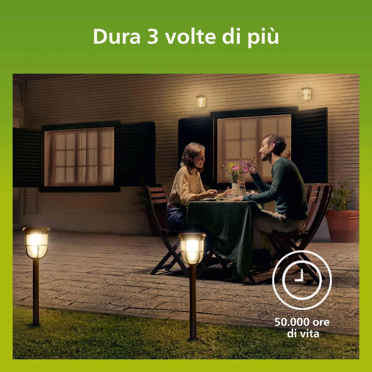 Philips Ultra Efficient - Ultra energy saving lights, E27 LED light source, 60W, A60, warm white, pack of 3, clear