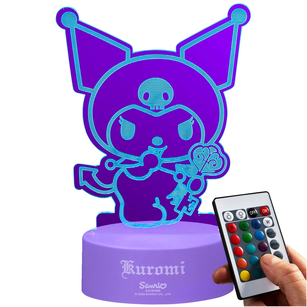 Get Trend Kuromi Sanrio LED Luce Notturna, Lampada da Comodino con Luminosità Regolabile, USB Alimentato a Batteria, 16 Colori e 4 Modalità (Multi Kuromi)