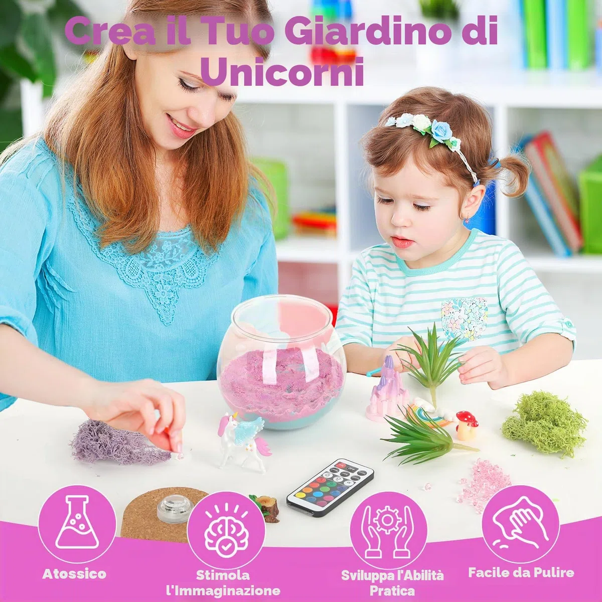 Withosent Unicorno Luce Notturna Bambini, DIY Kit Lavoretti Creativi per Bambini, Lampada Unicorno Con Telecomando, Unicorni Bambina Regalo Lavoretti per Ragazze Ragazzi di 3 4 5 6 7 8 anni