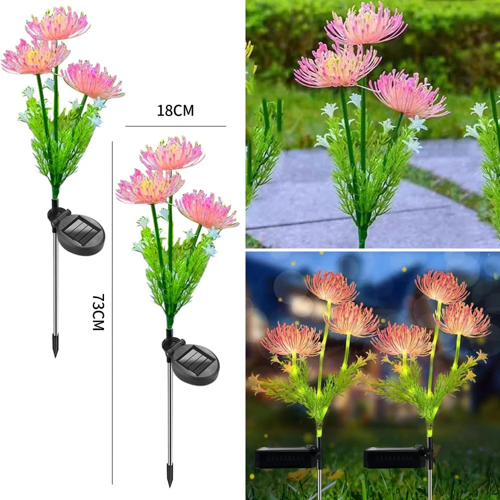 2 pacchetti di luci decorative del fiore solare a LED, luci di paesaggio del giardino a 2 modalità, Wireless impermeabile dal crepuscolo all'alba, fiore regalo lampada per le donne.