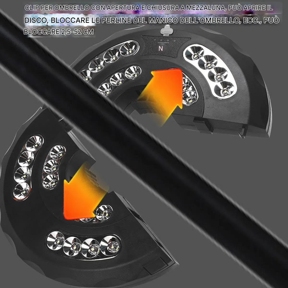 Lampada ricaricabile per ombrellone da patio - Lampada da 28 LED in ABS da 7,87x7,87x1,38 pollici, dispositivo di illuminazione esterna impermeabile con controllo della luminosità in 3 modalità |