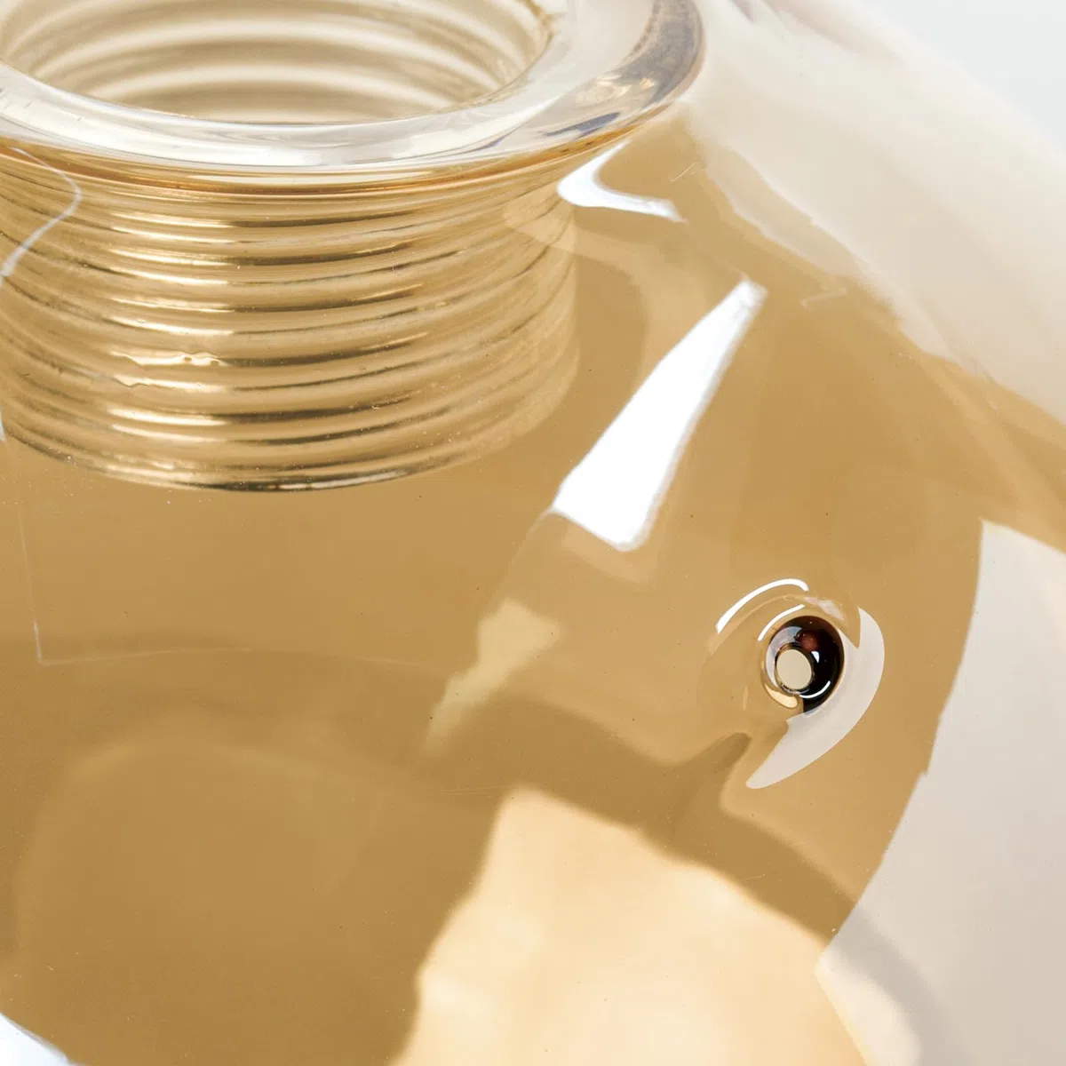 ORION LIGHTSTYLE Paralume in vetro per lampada G9 con filettatura interna, 10 cm, foro di ricambio 22 mm, cromato, specchio ambra, oro
