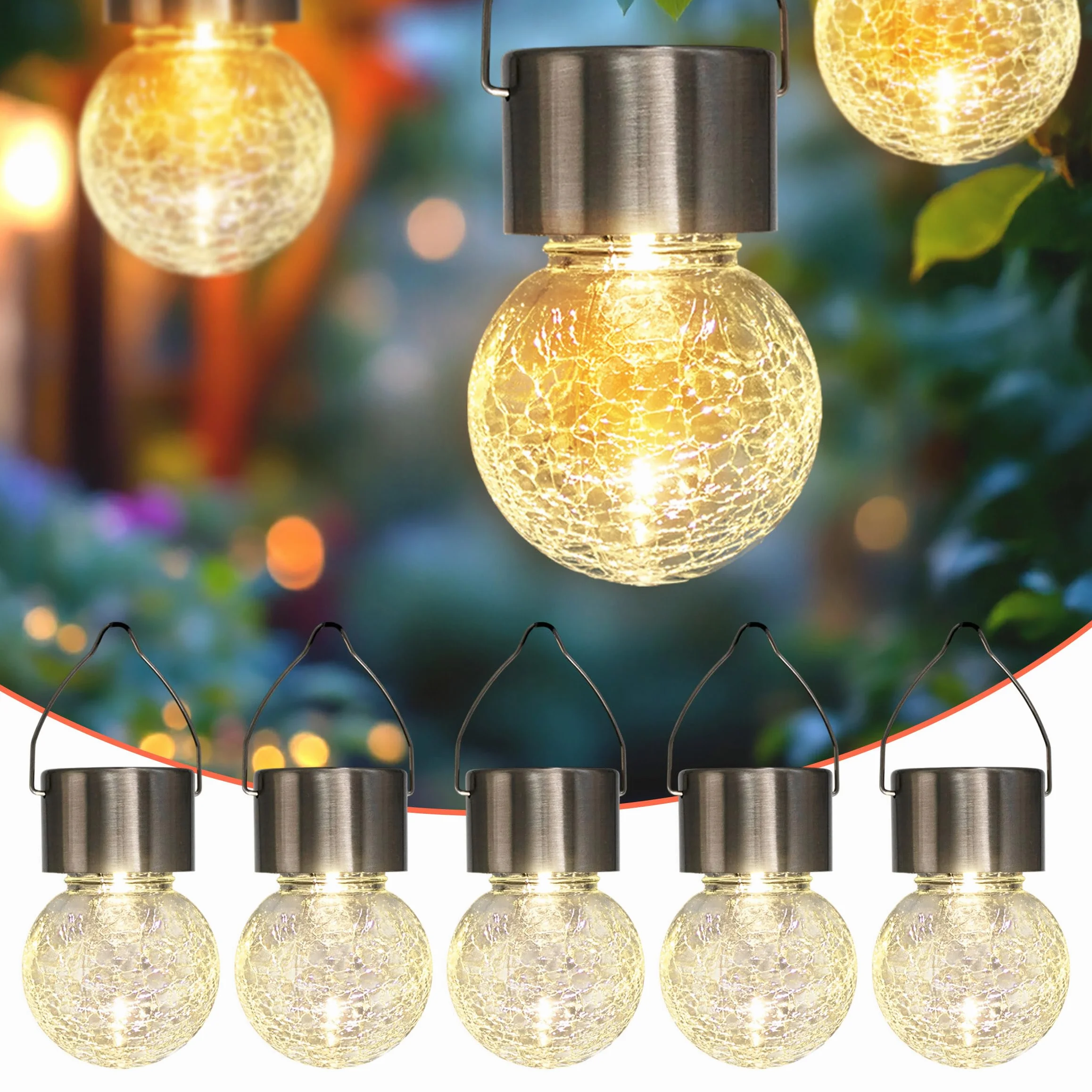 Spetebo 5 lampade a LED a energia solare, da giardino, da giardino