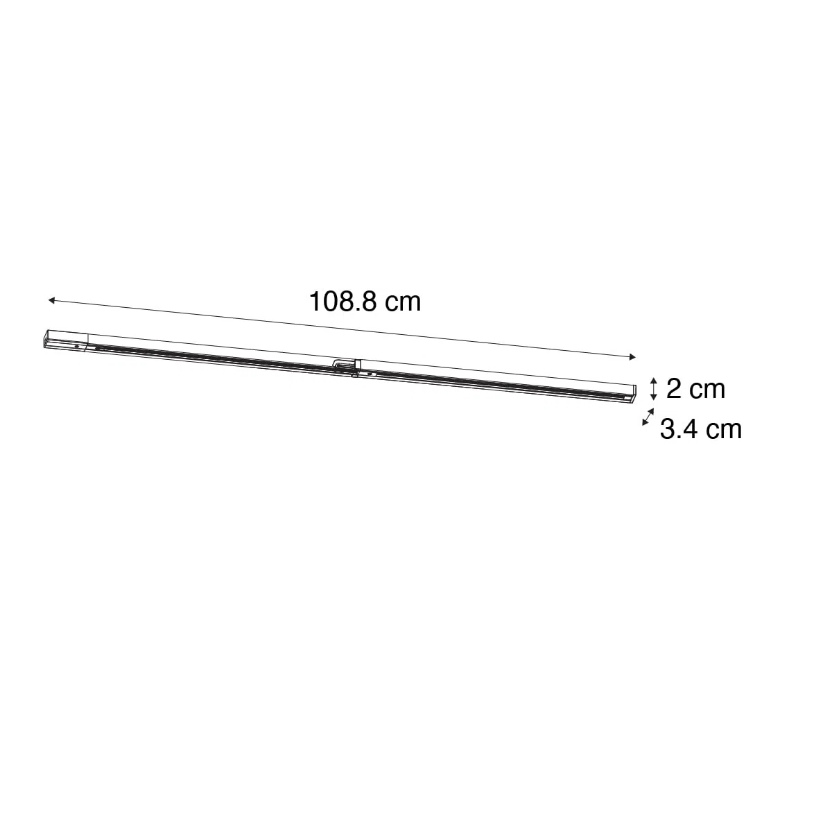 QAZQA Sistema di illuminazione a binario moderno monofase nero 50 cm Set di 2 - Iconic
