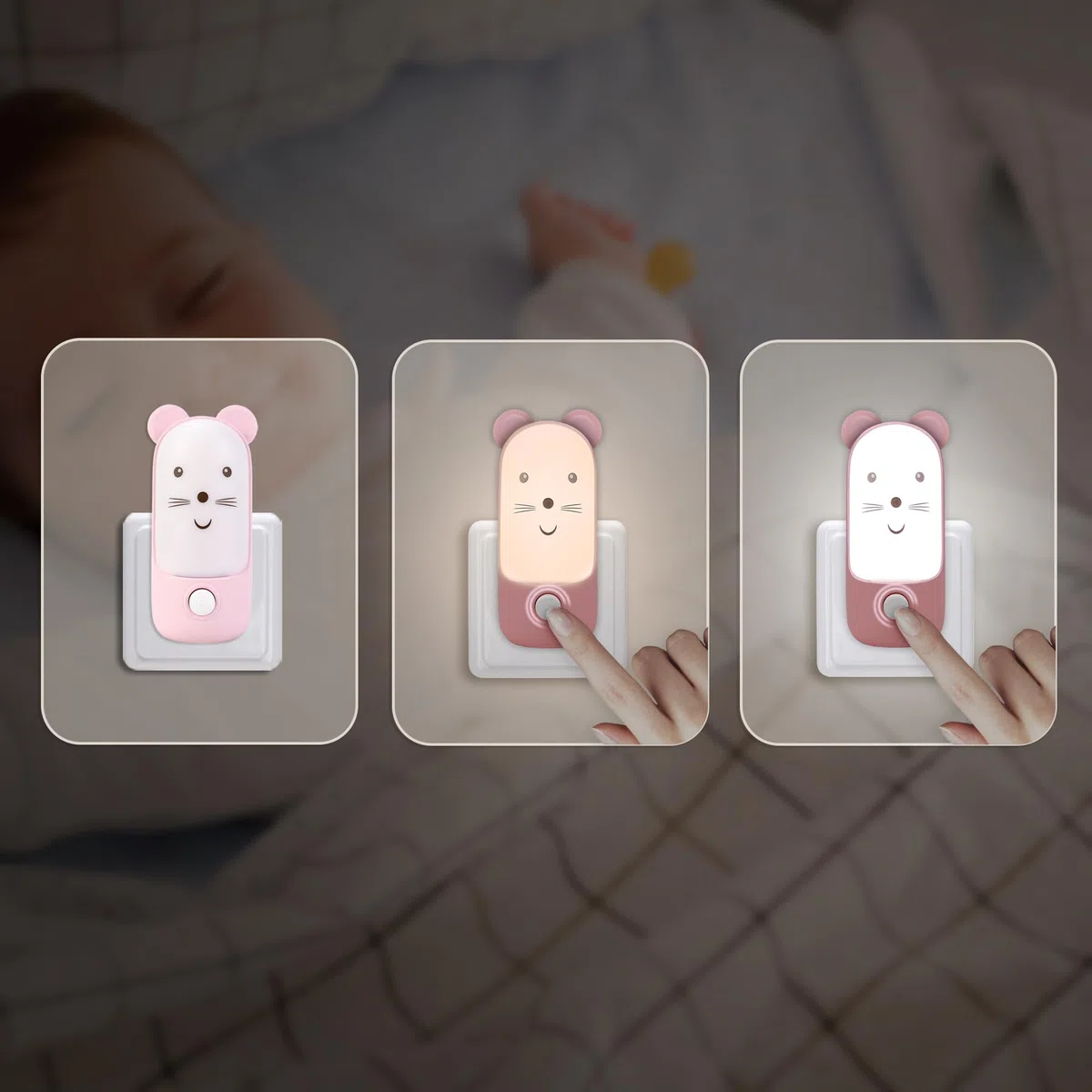 Wetry Luce Notturna Bambini da Presa con Interruttore Articoli Nanna Neonati Accessori Utili Regalo Bimba 1 Anno