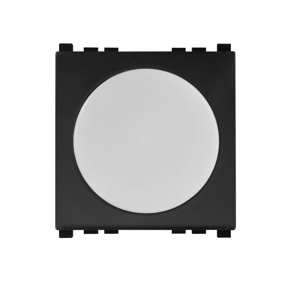 Lampada segnapasso LED da incasso 2 moduli con tasto click ON/OFF, luce bianca naturale 4000K, compatibile Vimar Arkè, nero