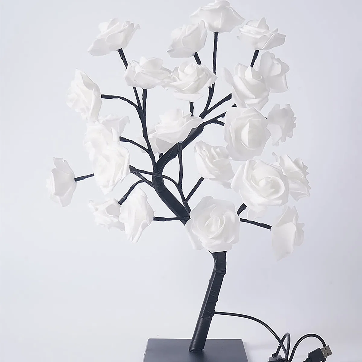 BEIJIALY Lampada Rosa, Lampada Albero Fiore Rosa, Lampada da Tavolo LED Rosa, Luce Notturna LED Rosa Alimentata a Batteria USB, Luce Notturna LED Albero Bonsai Artificiale per Decorazioni(Blu)
