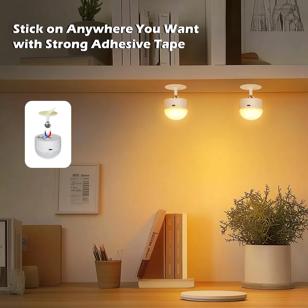 Lampadina Ricaricabile USB-C con Telecomando - E27 Lampadine a Batteria Senza Fili 9W 12 Colore Dimmerabile - Magnetica LED Lampada con Funzione di Timing Luce di Emergenza 2 Pack