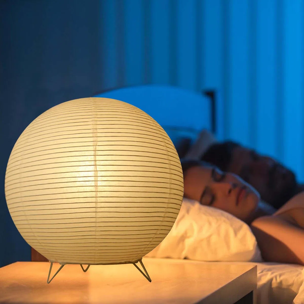 Lampada da tavolo in carta di riso, lampada da tavolo bianca, lampada da comodino, lampada da tavolo, paralume con attacco E14, interruttore e lampadina, lampada a sospensione rotonda, 1,8 m, cavo H