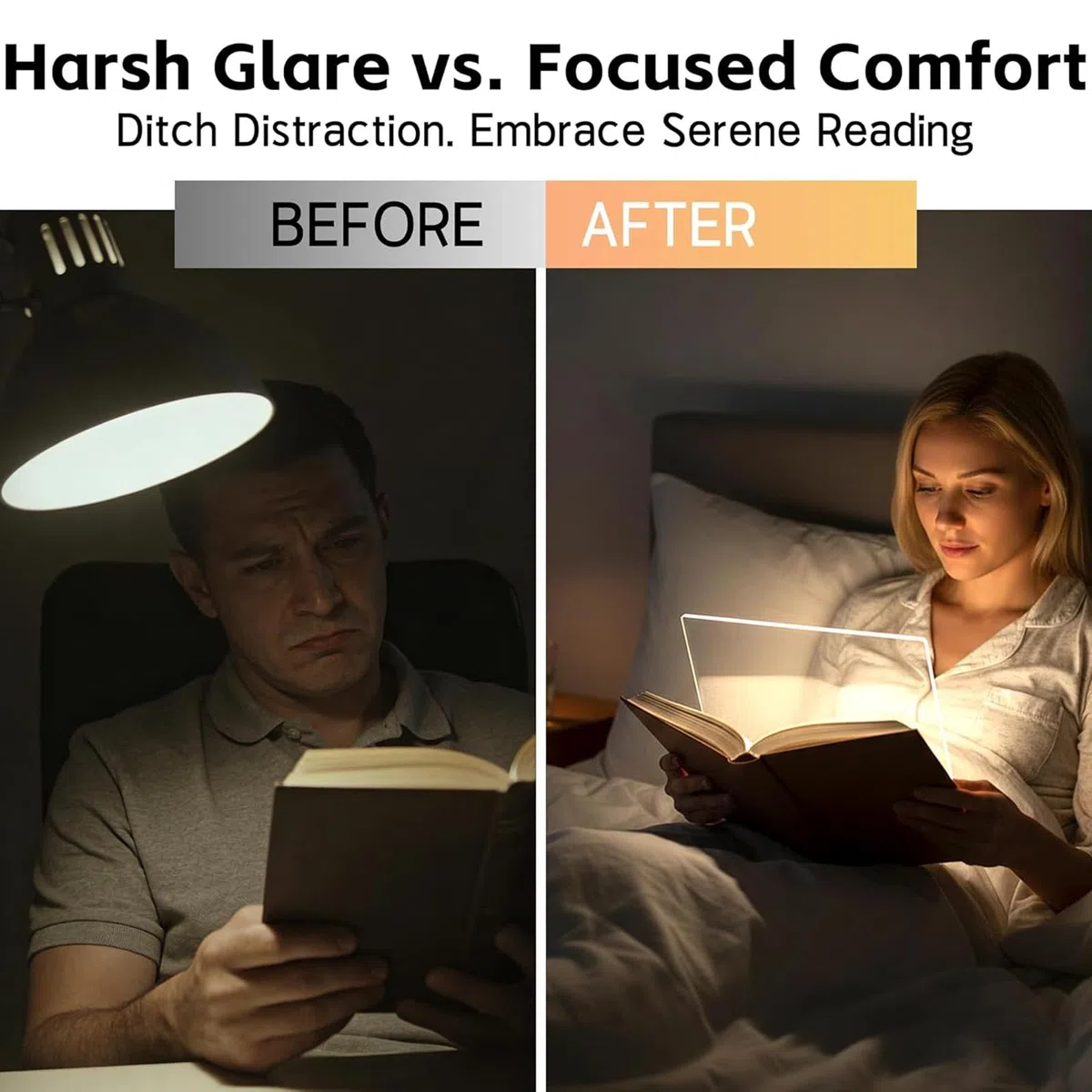 Lampada da Lettura a LED,Luce Piatta a LED,Lucina Portatile per Leggere,Lampada Libro Piatta,Generico Luce per Libri a LED Intelligente,per Leggere a Letto