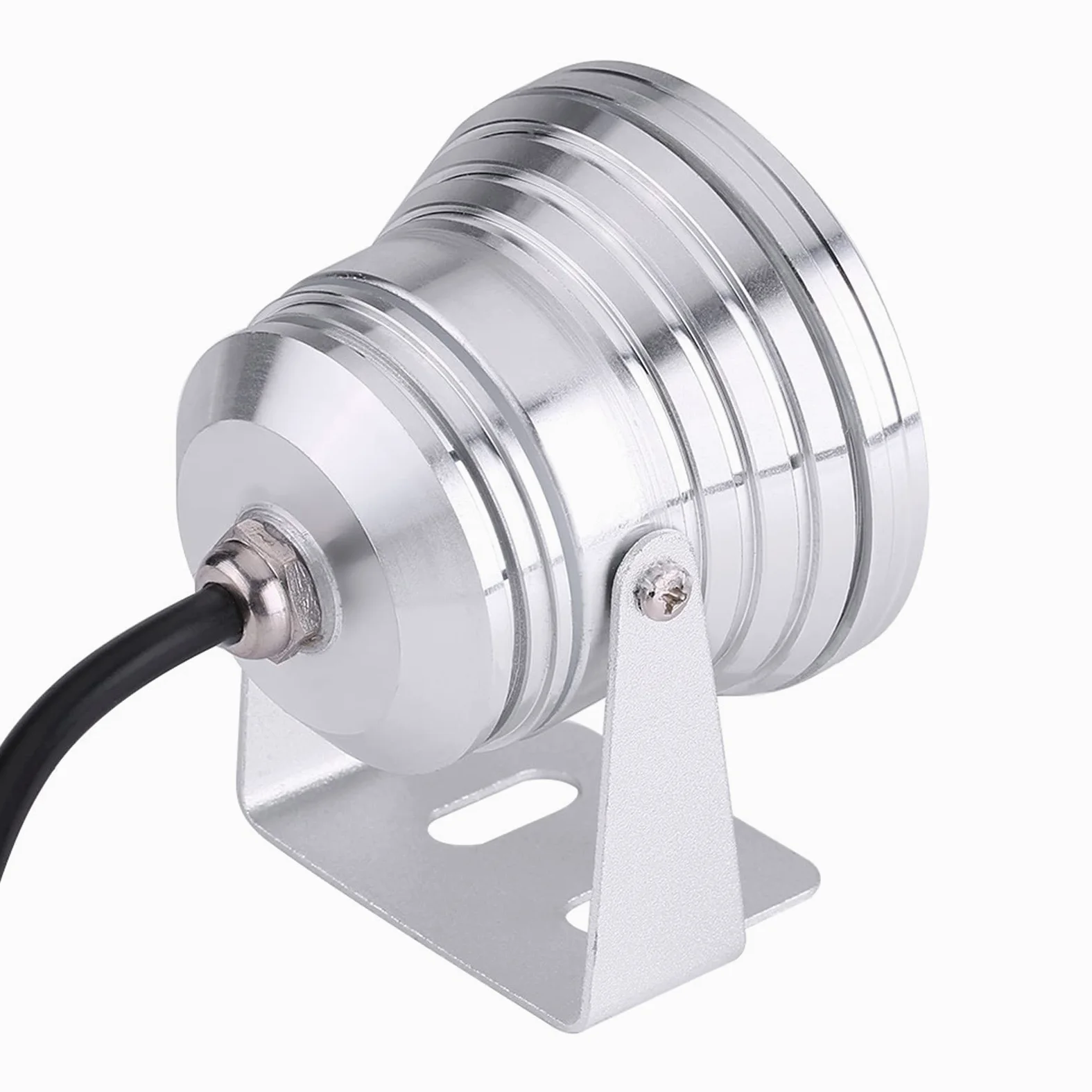 faretti 12v + Luce Subacquea Impermeabile Dell'Acquario Dello Stagno Del Punto Dell'Acquario 10W 12V RGB LED Della Barca Marina(Bianco argenteo)