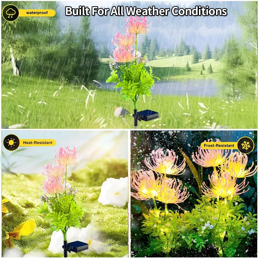 2 pacchetti di luci decorative del fiore solare a LED, luci di paesaggio del giardino a 2 modalità, Wireless impermeabile dal crepuscolo all'alba, fiore regalo lampada per le donne.
