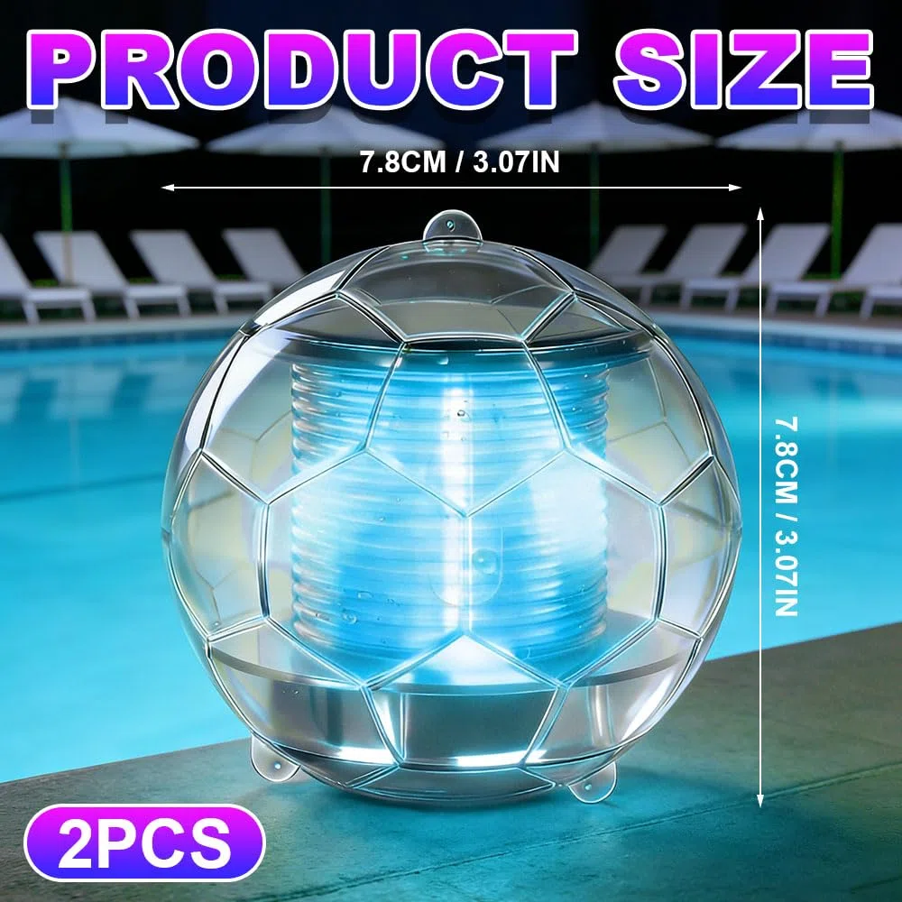 Luci per Piscina Fuori Terra Solari Galleggianti, 2 Palla Luminosa Luci Galleggianti per Piscina, Palla luci LED piscina Galleggianti Lampada a Sfera Solare per Piscine, Feste, Giardini