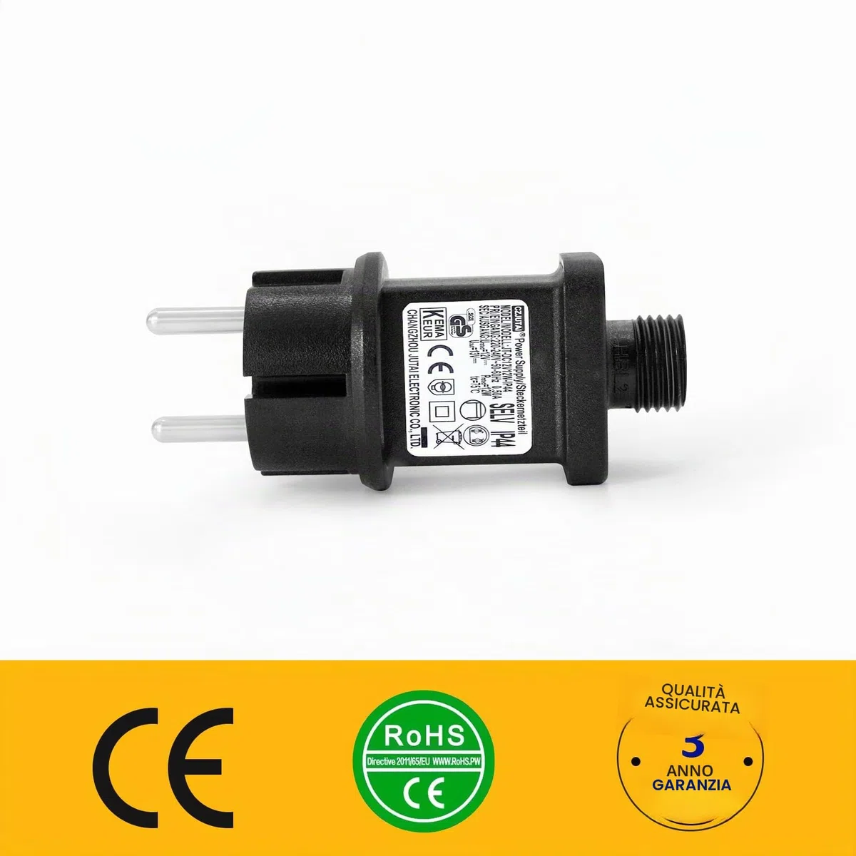 CZJUTAI IP44 - Trasformatore a LED, 12 V, 12 W, alimentazione per illuminazione natalizia con presa europea (presa a vite, costante acceso, DC12 V12 W)