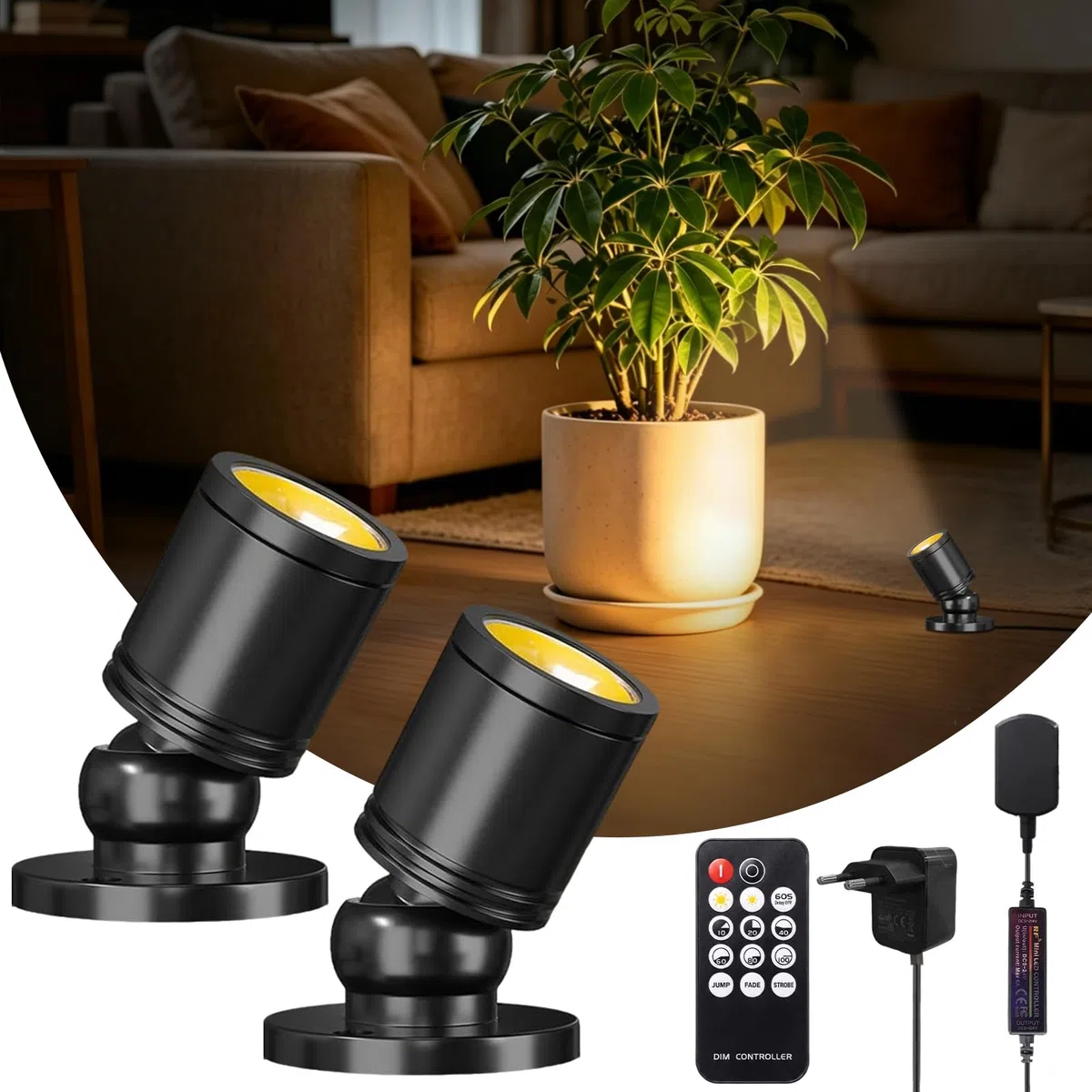 2PCS Mini Faretti a Spot,2-in-1 1.5W Vetrina per Gioielli Luci Dimmerabili LED Spot,Piccola Luce D'accento, Faretti da Lncasso a LED per Vetrine,Gioielli,Armadi,Modelli