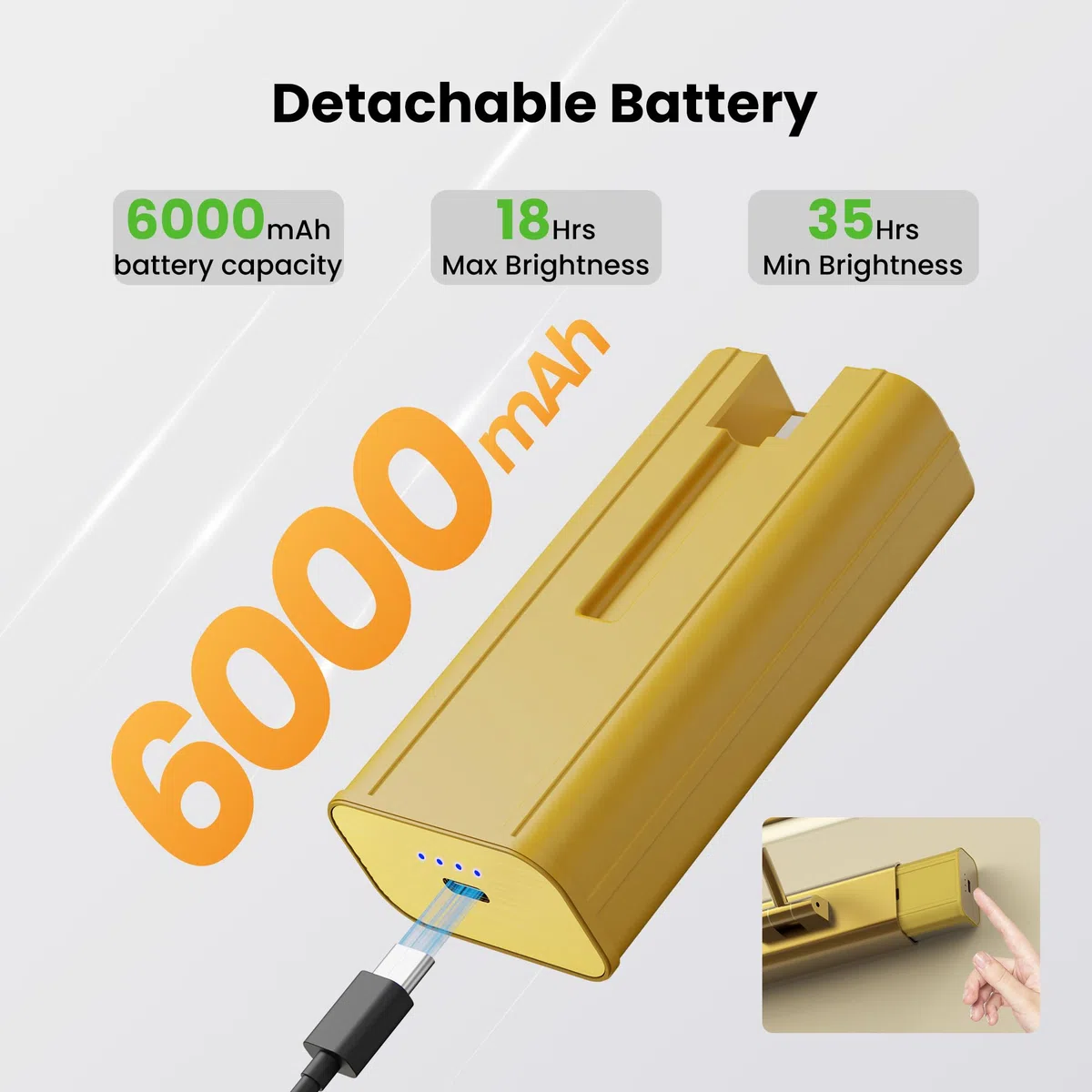 Confezione da 2 luci artistiche in ottone da 40,6 cm, 6000 mAh, ricaricabili a batteria, illuminazione wireless per casa, galleria, ufficio, soggiorno e camera da letto