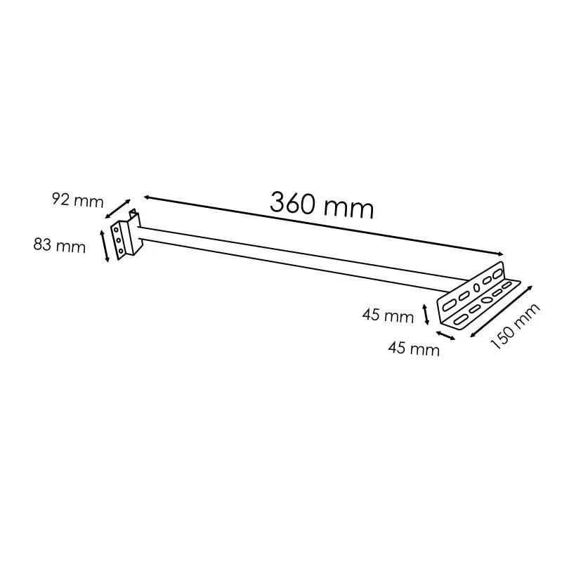 LEDUNI Supporto con braccio per montaggio di faretti da parete da 30 cm Materiale acciaio finitura nera per illuminare cartelloni pubblicitari e compatibile con proiettori LED esterni