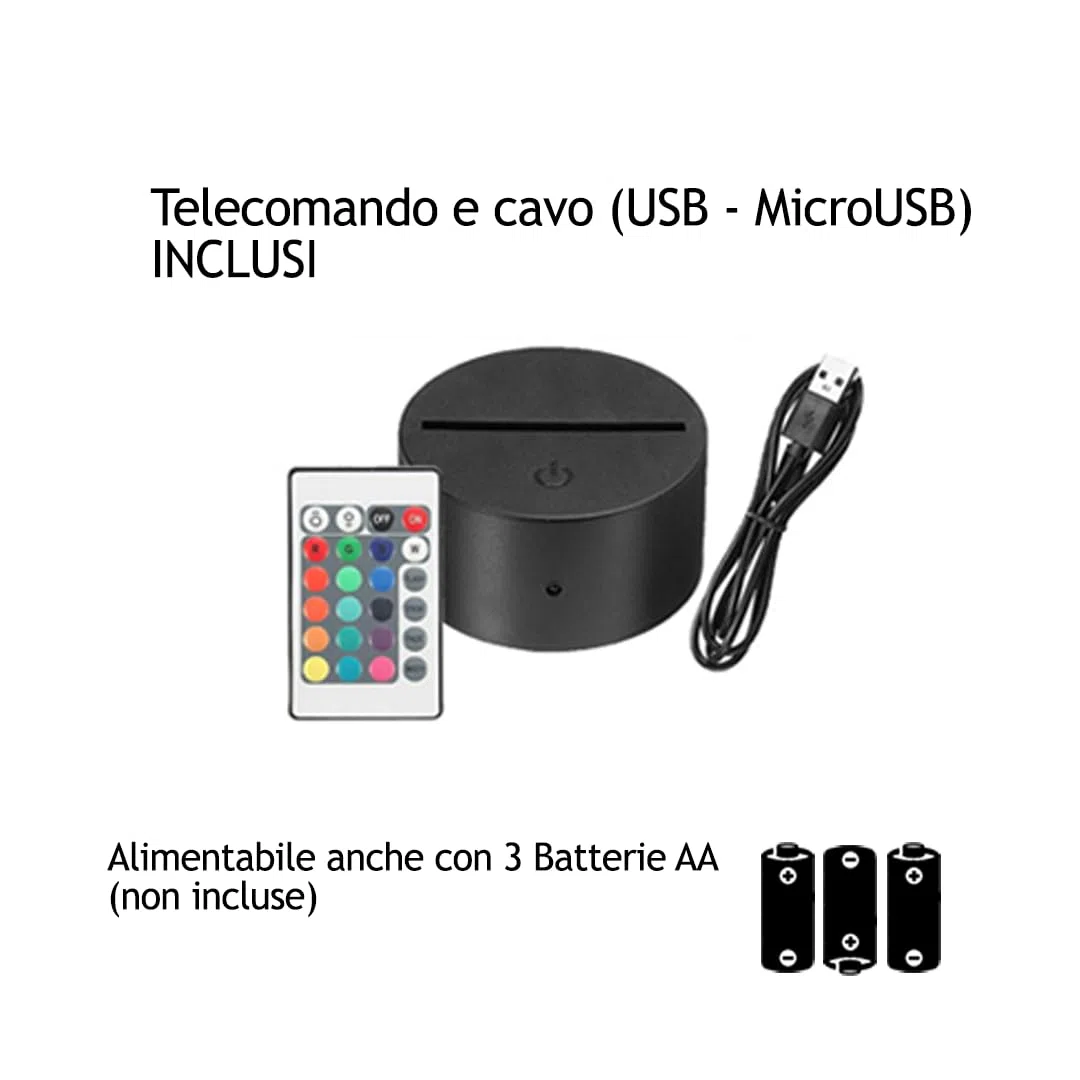 MusicLED - Luce 3D dream luce notturna MICHAEL JACKSON lampada USB e batteria con telecomando 7 colori e 5 modalità gadget idea regalo fan di Jackson (Michael Jackson)