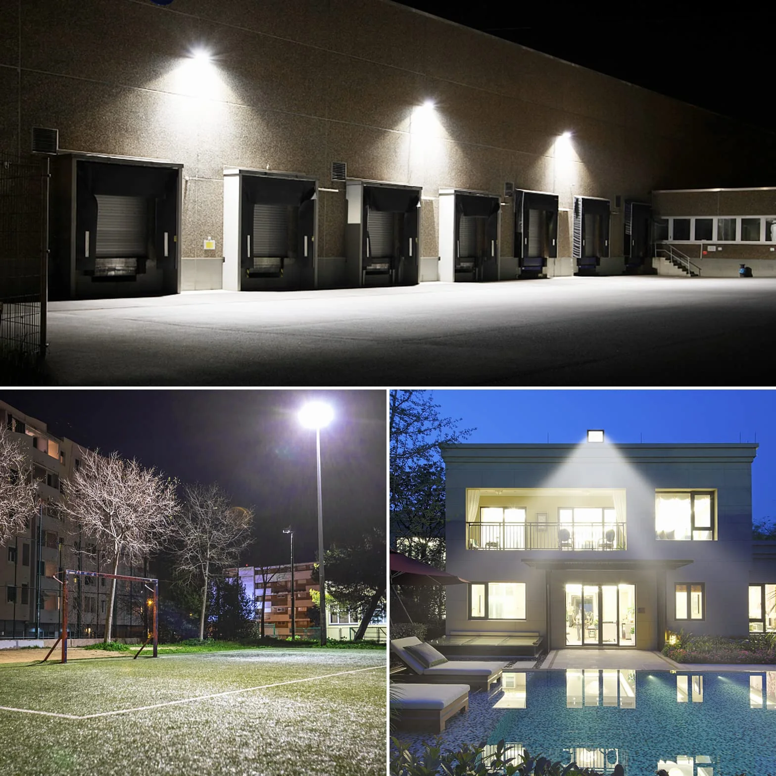 RIGIDON 2x 10W Luci da Esterno, 1000 Lumens Faretto Led, Fari di Sicurezza, Proiettore Led Esterno, Faretti LED Lampada Luce Bianca Freddo 6000K, IP66 Per Giardino Cortile Garage Piazza Officina