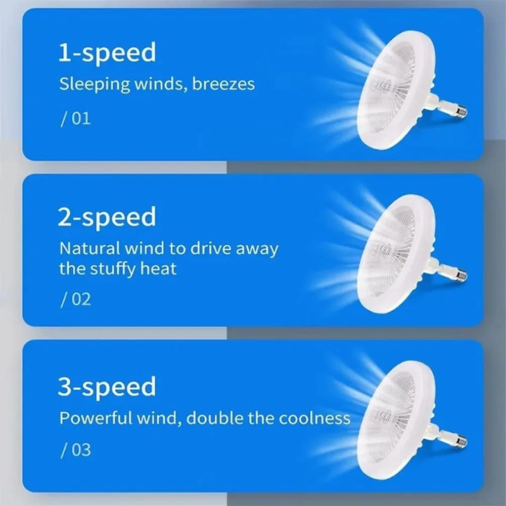 Lampadina a vite E27 con controllo remoto, ventilatore a LED regolabile per maggiore comfort e convenienza (bianco)