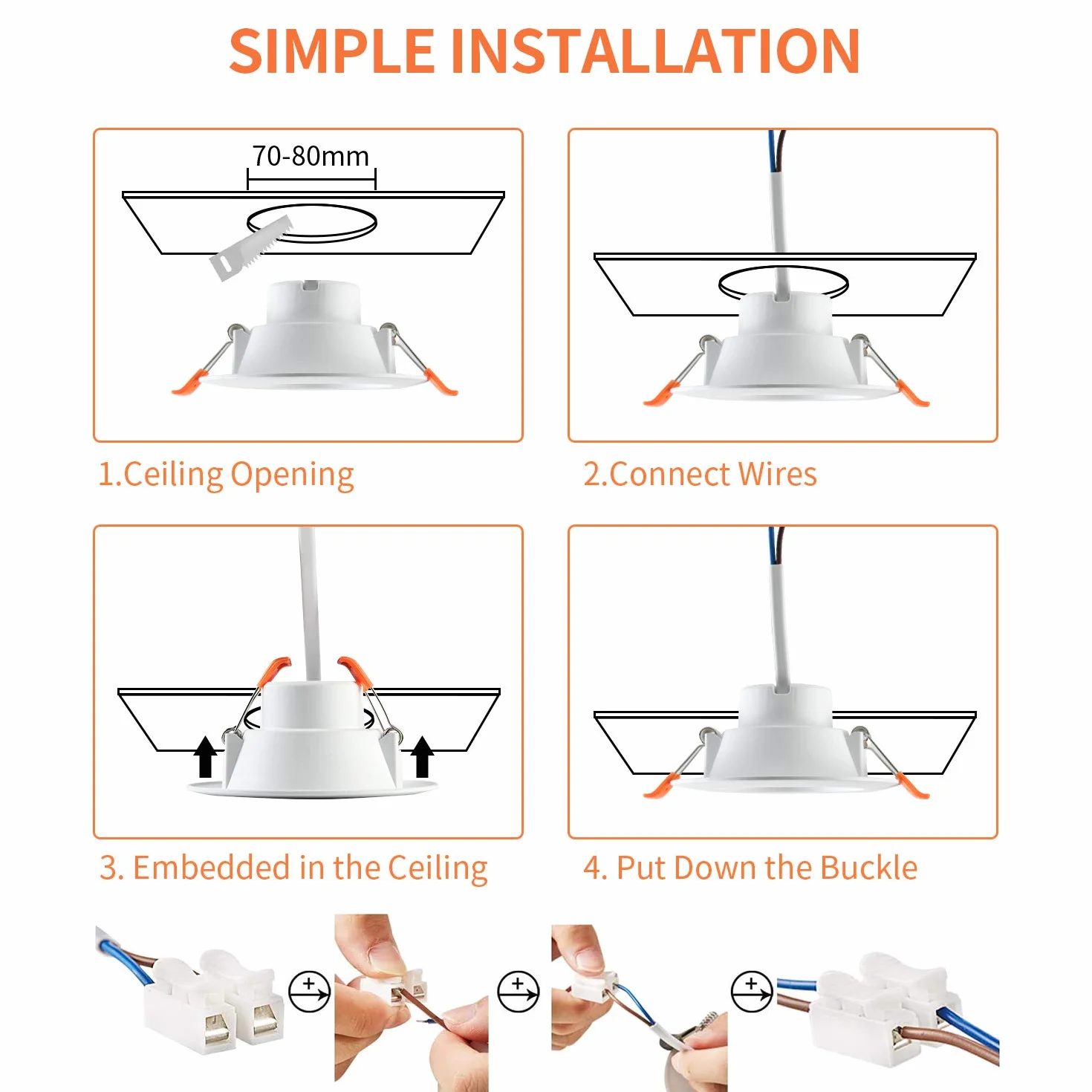 Faretti LED da Incasso, 3 X 6W Faretti Cartongesso, 430LM, 6000K Luce Bianco Freddo, Non Dimmerabile, AC 220-240V Luci da incasso, Integrati Ultrasottile Pannello Lampada, Spot LED incasso