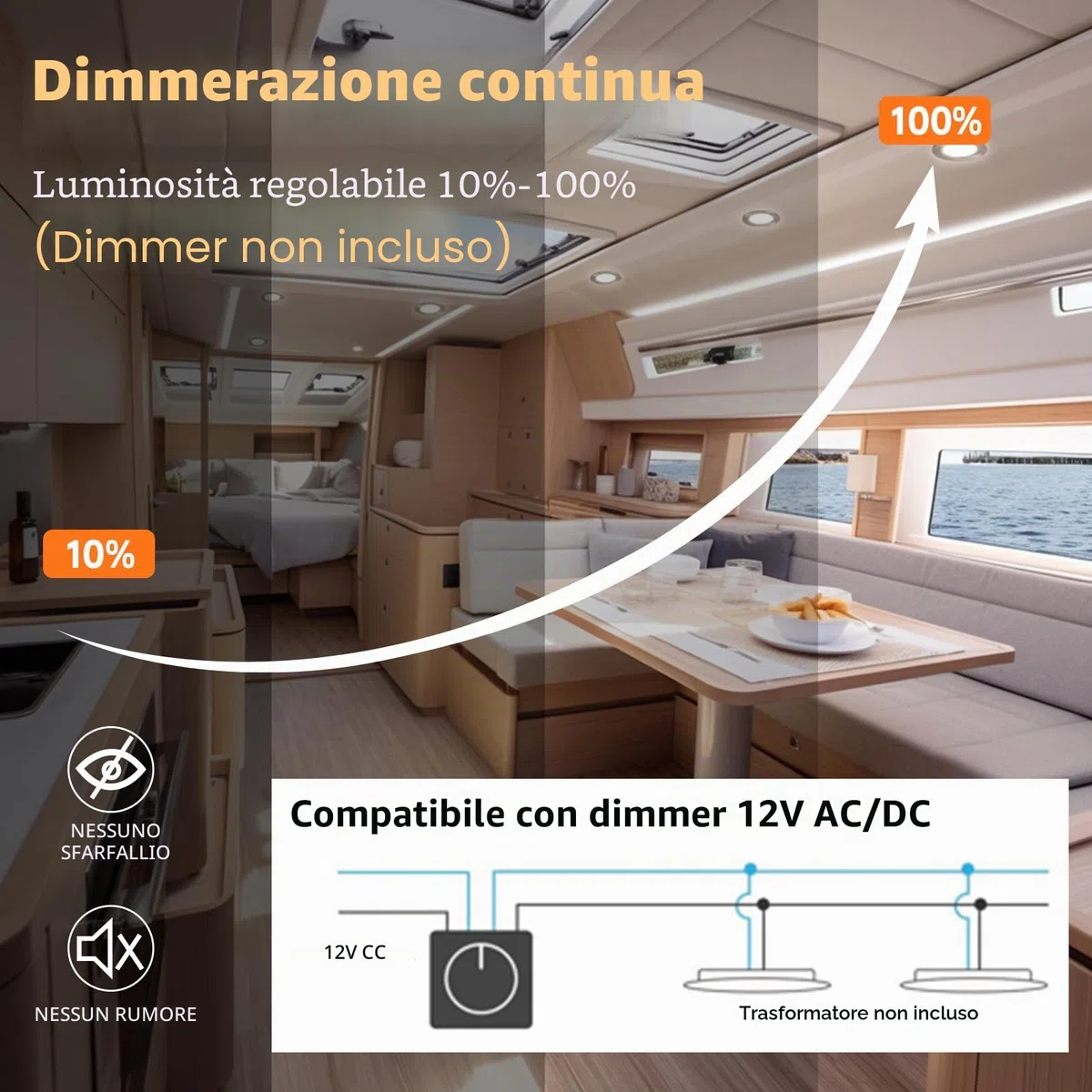 YindaLux Set di 3 Faretti LED Soffitto 12V,4000K Bianco neutro Dimmerabili, 3W Faretti LED da Incasso per cartongesso, Foro 55-58mm Alluminio Faretti da incasso Nichel