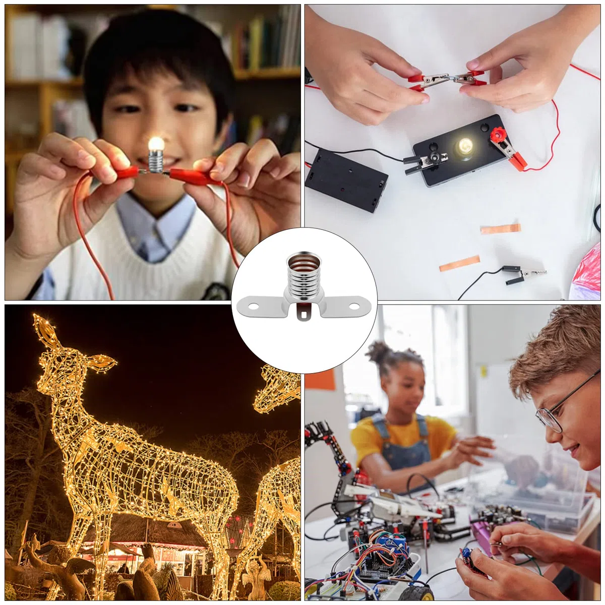 Catime 30 Pezzi E10 Base Della Lampada a Vite, Presa per Lampadine Piccole, Portalampade a LED per Scuola Home Laboratorio Accessori per Test di Circuito