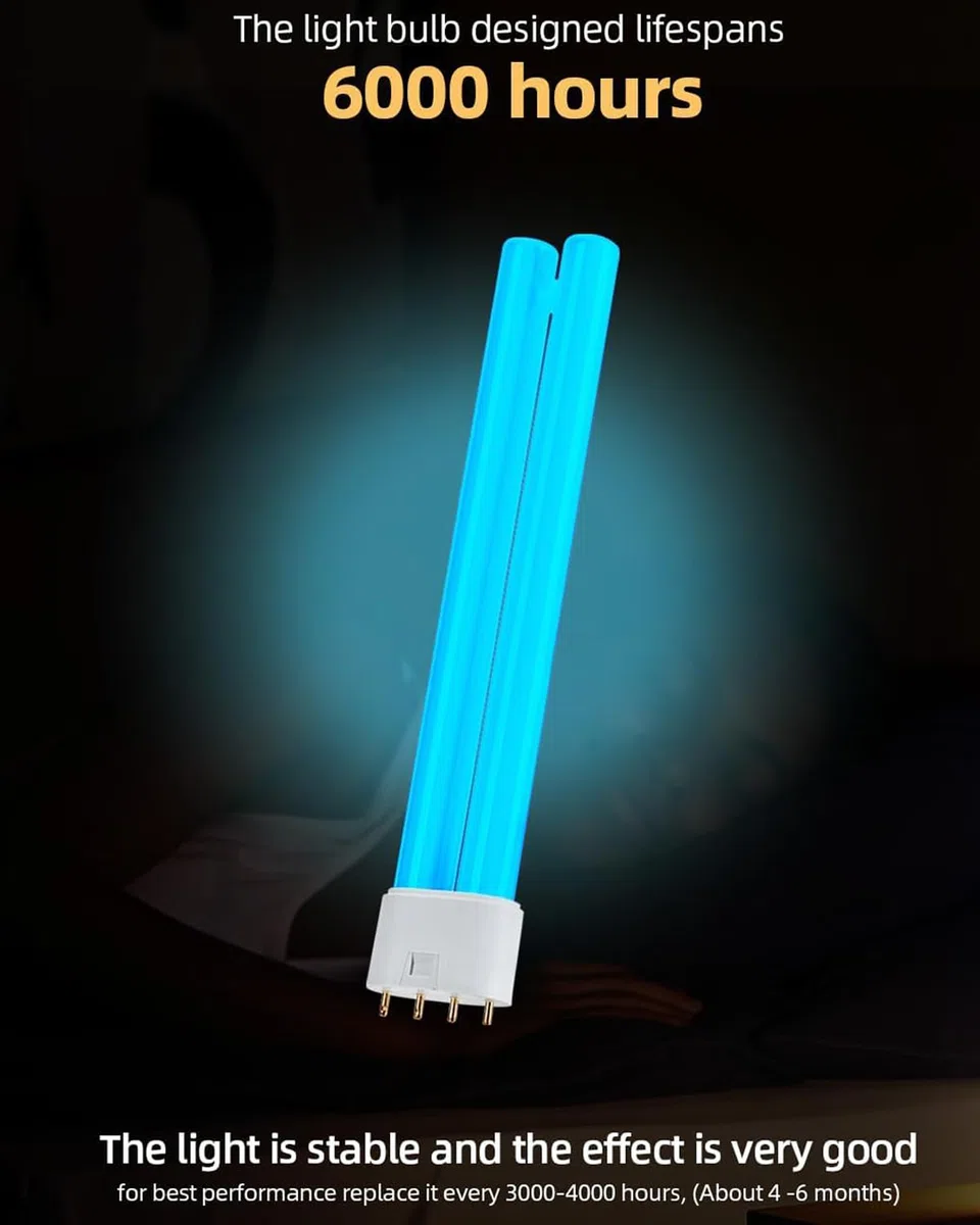 Lampadina di ricambio UV da 18 W, per insetti, attacco a 4 pin, 19 x 4,9 x 2,2 cm, 1 confezione (Bianco)