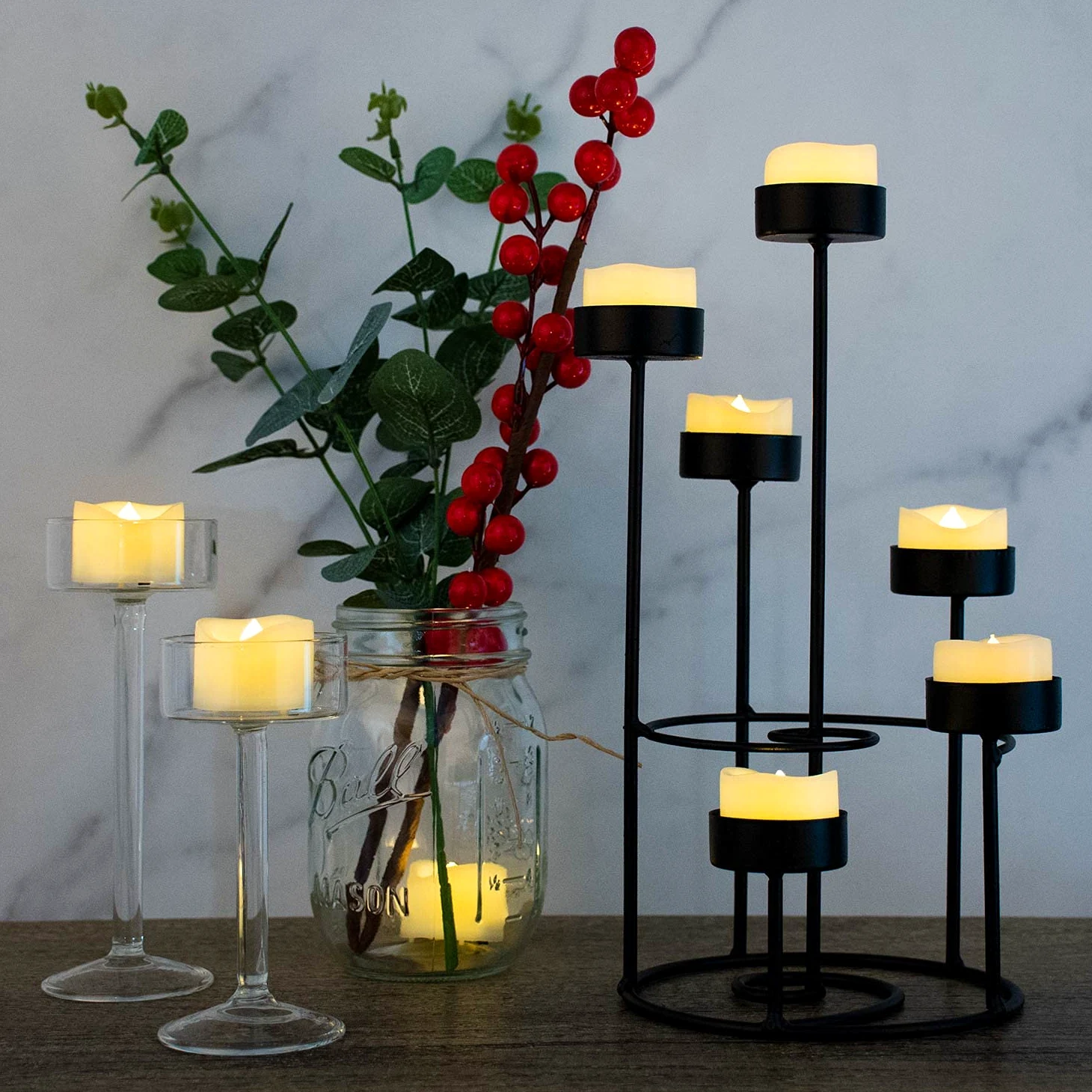 24 candele votive a LED senza fiamma tremolanti, funzionano a batterie/tremolanti elettriche, candele finte sfuse per Halloween, Natale, matrimoni, feste, ecc. (bianco caldo)