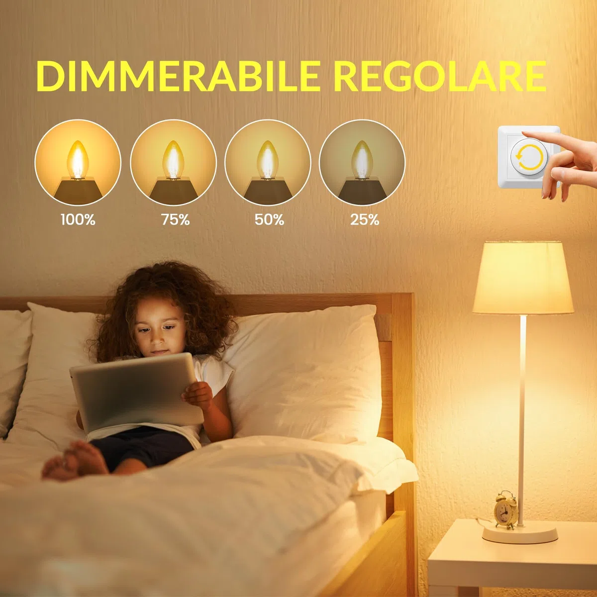 28W Lampadine a Candela E14 Dimmerabile Bianco Caldo 2700K C35 220V Lampadina a E14 a vite Edison per Lampadario, Lampadine al per Applique e Plafoniere, 10 pezzi
