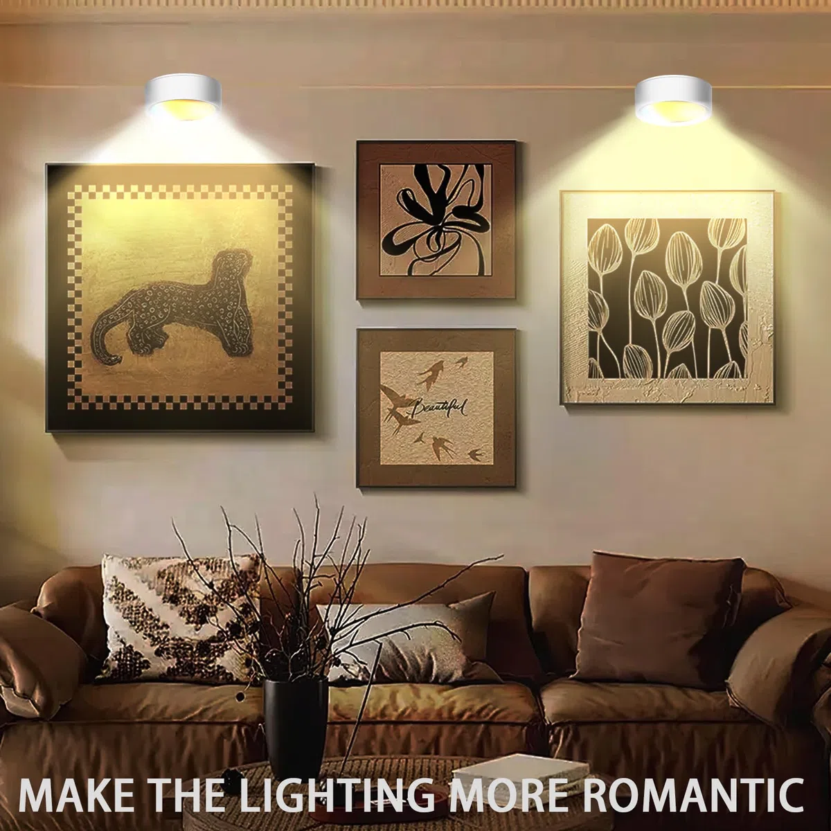 LUKIUP 2 Pezzi Ricaricabili Luce per Quadri Senza Fili con Telecomando, 2600mAh Faretti LED Ricaricabili Quadris Lampada, Luci per Quadri Applique Quadro Luci per Esposizione Pittura Vetrina （Bianco）