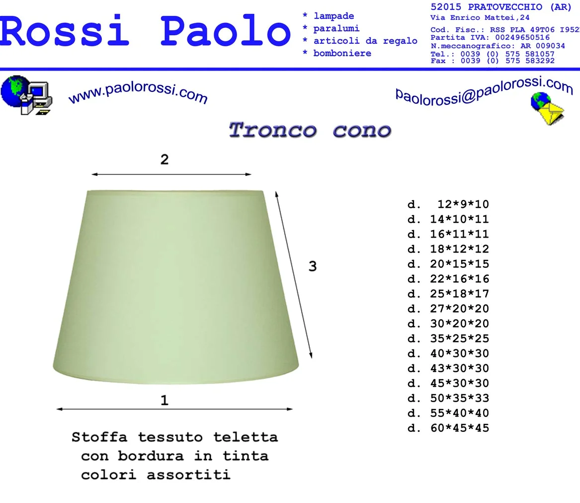 Paralume paraluce tronco cono in finta pergamena antica - produzione propria - made in Italy (d 25)