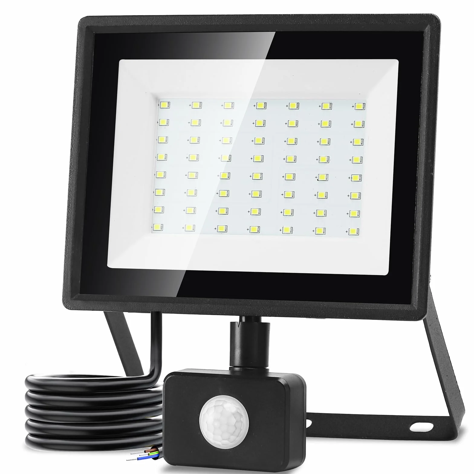 Aigostar Faretto Led da Esterno con Sensore di Movimento,50W 4300LM Faro LED Esterno,Bianco Freddo 6500K,IP65 Impermeabile Faretti LED per Giardino,Cortile,Patio,Garage