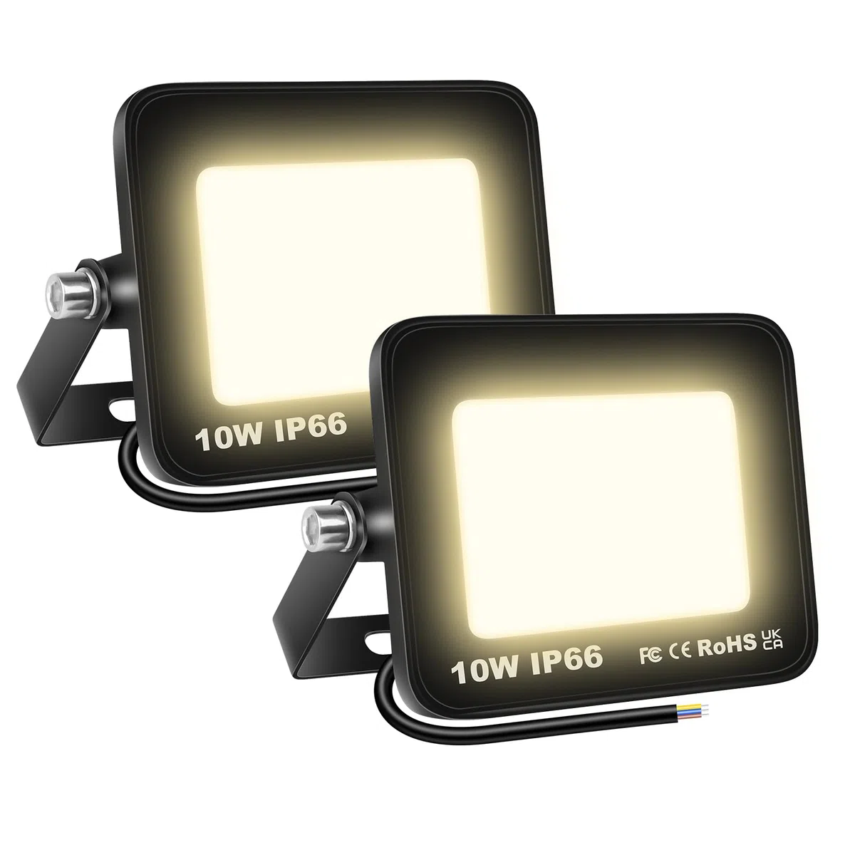 SKYWORLD 2 Pezzi Faretto Led da Esterno, 10W 1000LM Faretti a LED per esterni, IP66 Impermeabile 3000K Bianco Caldo Luce di Sicurezza per Terrazza, Giardino, Cortile, Patio, Parco, garage