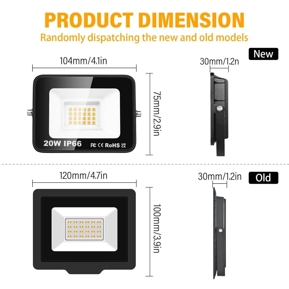 RIGIDON 20W Faretto LED da Esterno, 2000LM Faro LED Esterno Impermeabile IP66, Faretti LED Lampada Luce Bianca Naturale 3000K Luci di Sicurezza per Terrazza Giardino Corridoio Garage