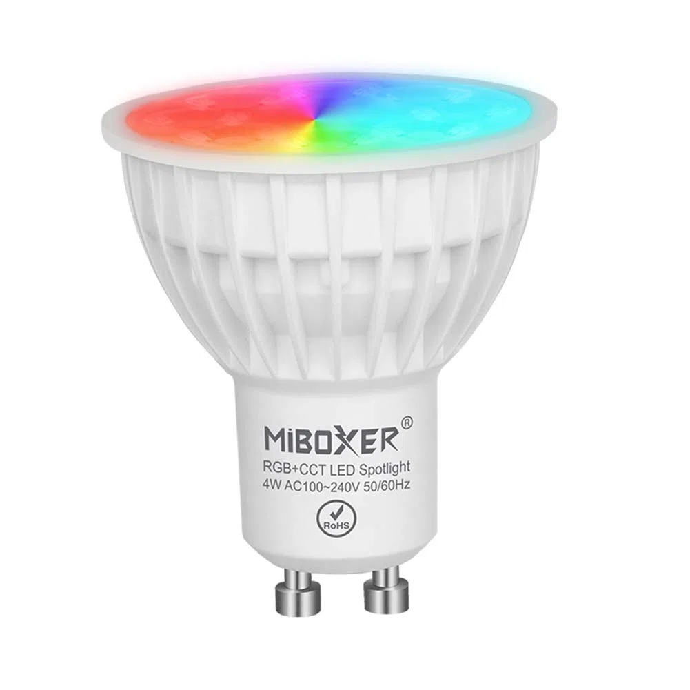 LGIDTECH FUT103 4W GU10 LED Lampadina spot da 2,4G RGB CCT cambia colore e doppia temperatura bianca regolabile,funzione di memoria.compatibile con controllo vocale Alexa tramite hub(escluso)